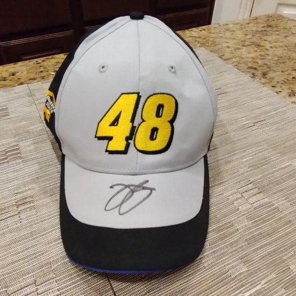 Jimmie Johnson 48 Autographed Quaker State Hat NWT - Picture 1 of 12